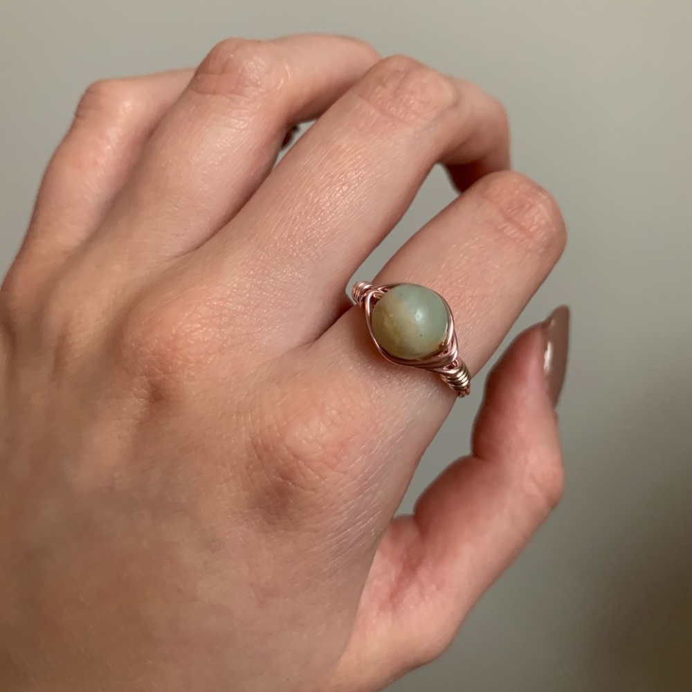 Amazonite Wire Ring - Picture 4 of 4
